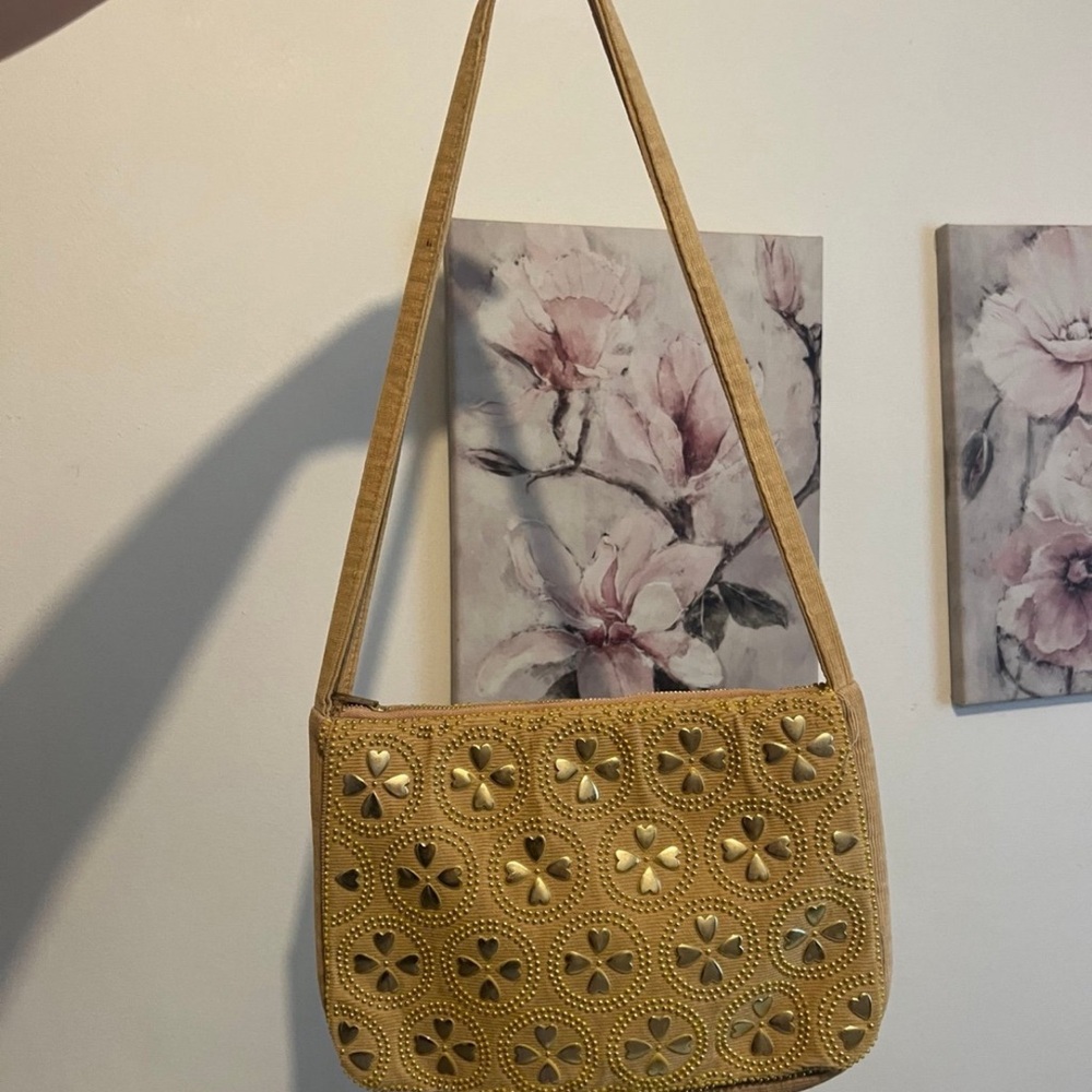 Elegant Gold Floral Women Bag